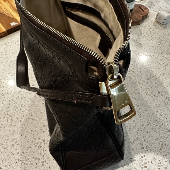 Vintage Gucci Brown Leather Shoulder hobo Bag - Picture 7 of 16